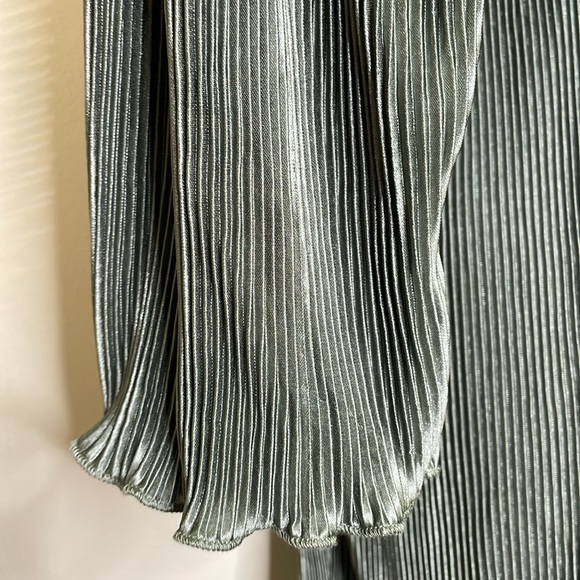 Mable Olive Branch Plisse Pleated Mini Shirt Belted Shirt Dress Size Medium NWT - Picture 8 of 15